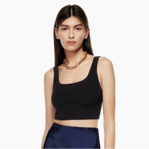 Aritzia Babaton Sculpt Knit Squareneck Cropped Tank